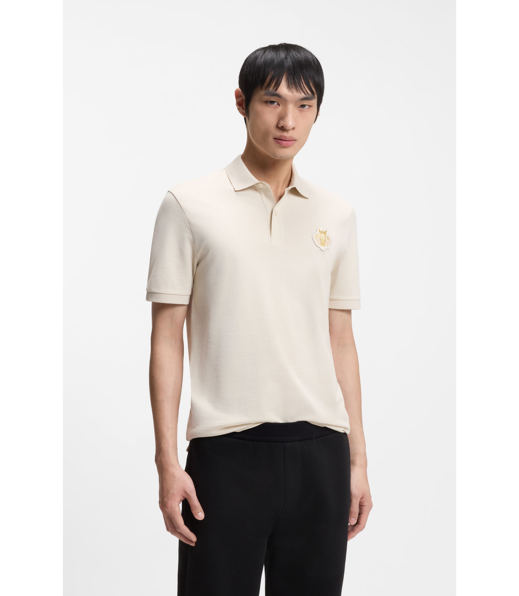 Year of the Horse Poloshirt aus Baumwoll-Piqué mit Logo-Artwork