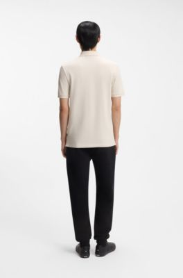 Polo van katoenpiqu&eacute; met logo-artwork voor het jaar van het paard, Naturel