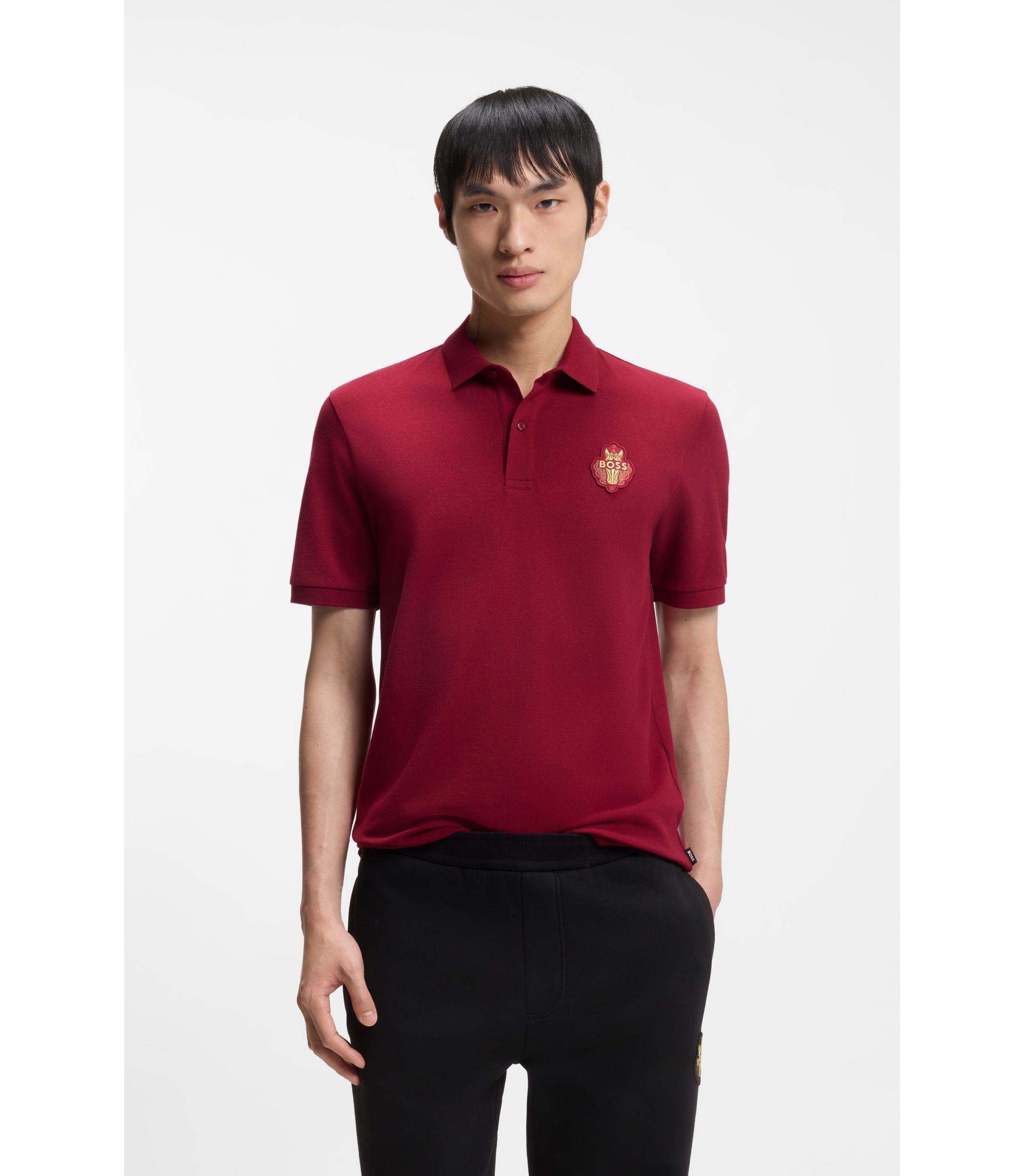 Year of the Horse Poloshirt aus Baumwoll-Piqué mit Logo-Artwork
