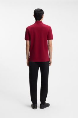Year of the Horse Cotton-piqu&eacute; polo shirt with logo artwork, Dark Red