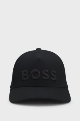 Cappellino in twill di cotone con logo ricamato, Nero
