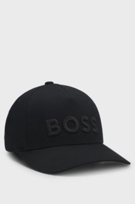 Cotton-twill cap with embroidered logo, Black