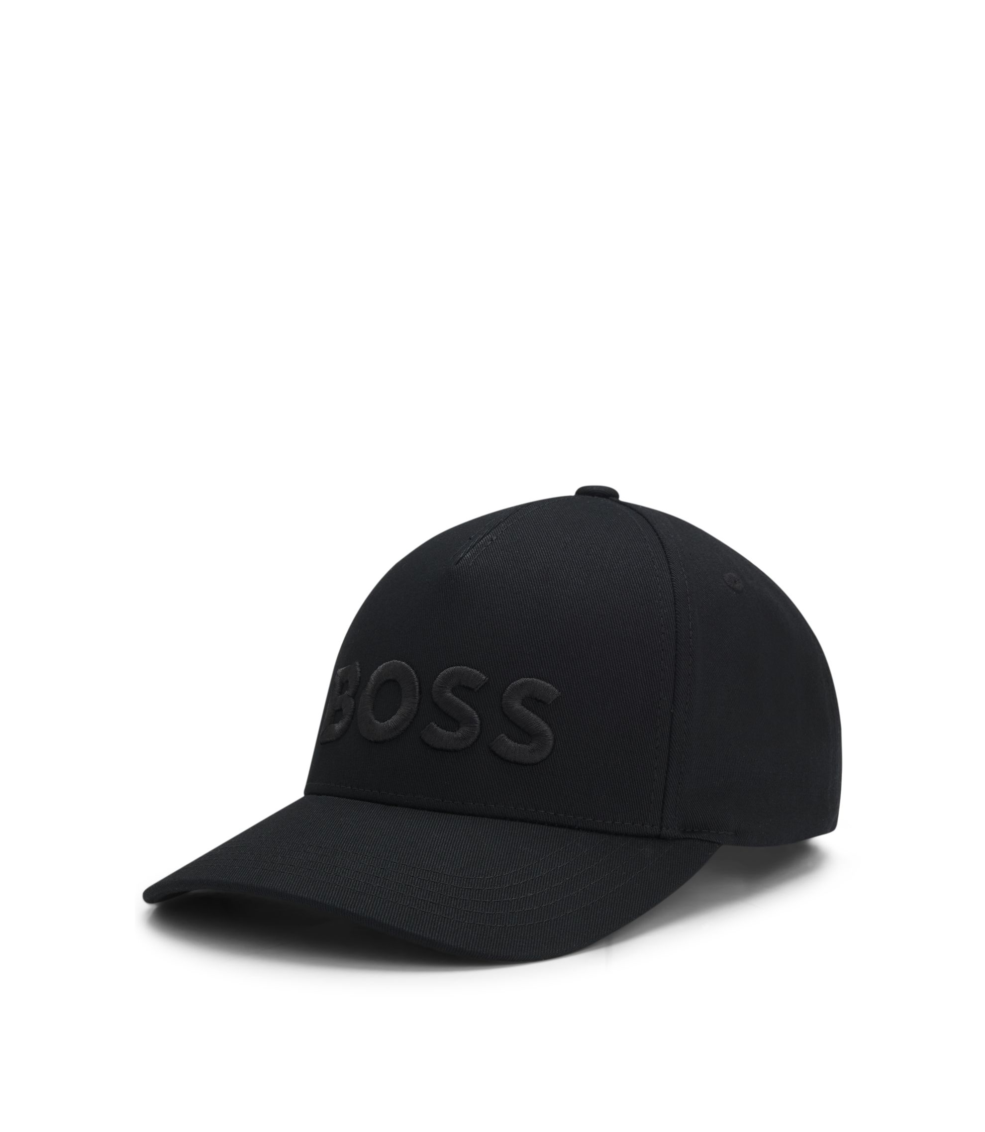 boss キャップ BOSS - Cotton-twill cap with embroidered logo - Black