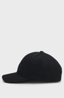 Cotton-twill cap with embroidered logo, Black
