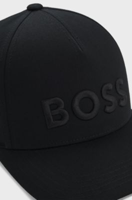 Cotton-twill cap with embroidered logo, Black