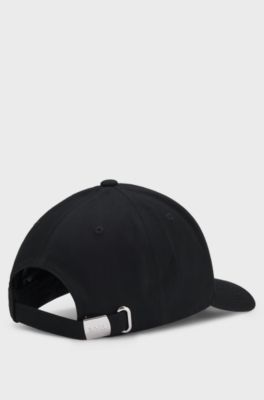 Cotton-twill cap with embroidered logo, Black