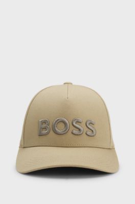 Keps av bomullstwill med broderad logga , Beige