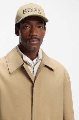 Cappellino in twill di cotone con logo ricamato, Beige