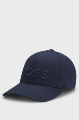 Casquette en twill de coton &agrave; logo brod&eacute;, Bleu fonc&eacute;