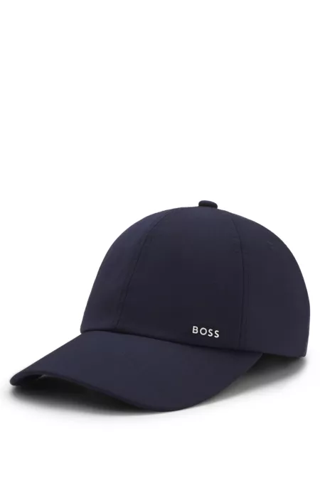 Cap in wool-blend twill with metallic logo lettering