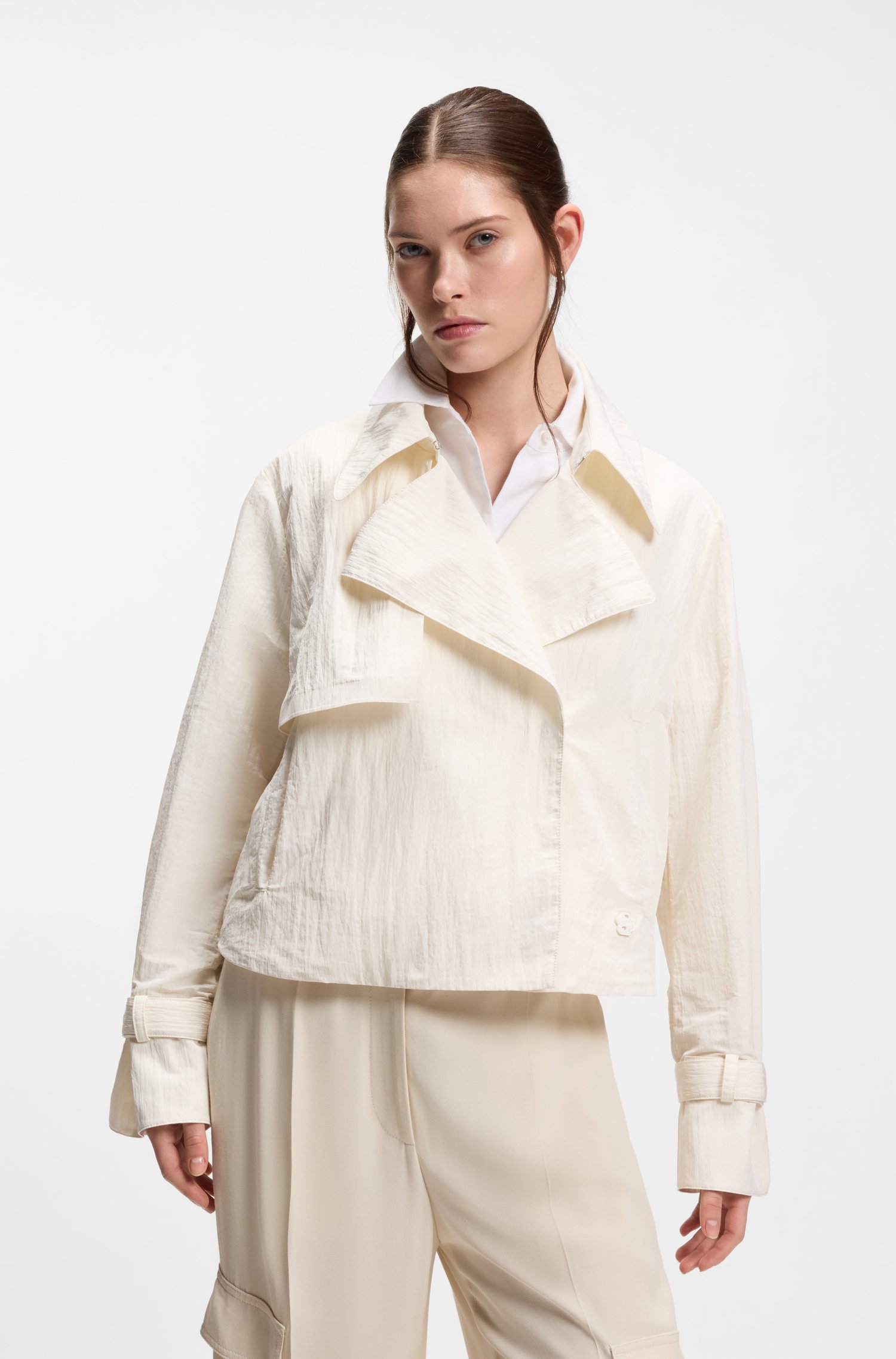Boss Short trench coat in peached crepe kavajer & blazers dam