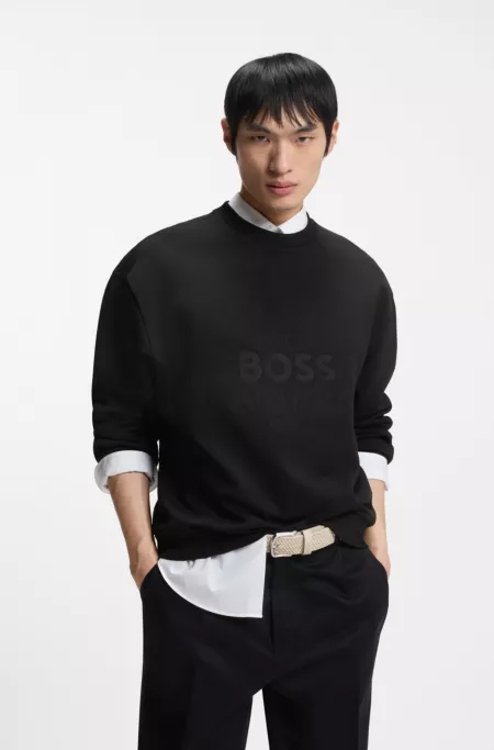 Oversized-fit sweatshirt in cotton terry with logo artwork