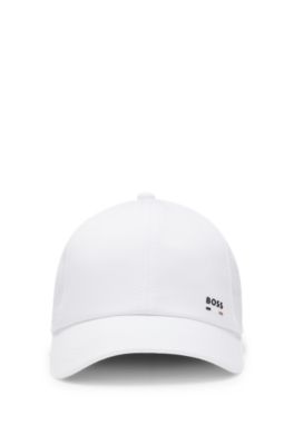 Soft cotton-twill cap with UV protection, White