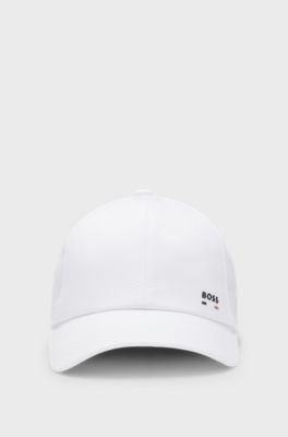 Soft cotton-twill cap with UV protection, White