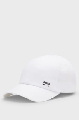 Soft cotton-twill cap with UV protection, White