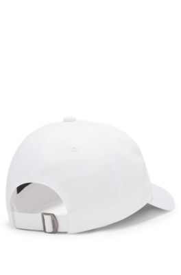 Soft cotton-twill cap with UV protection, White