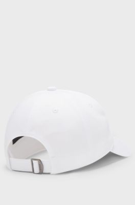 Soft cotton-twill cap with UV protection, White