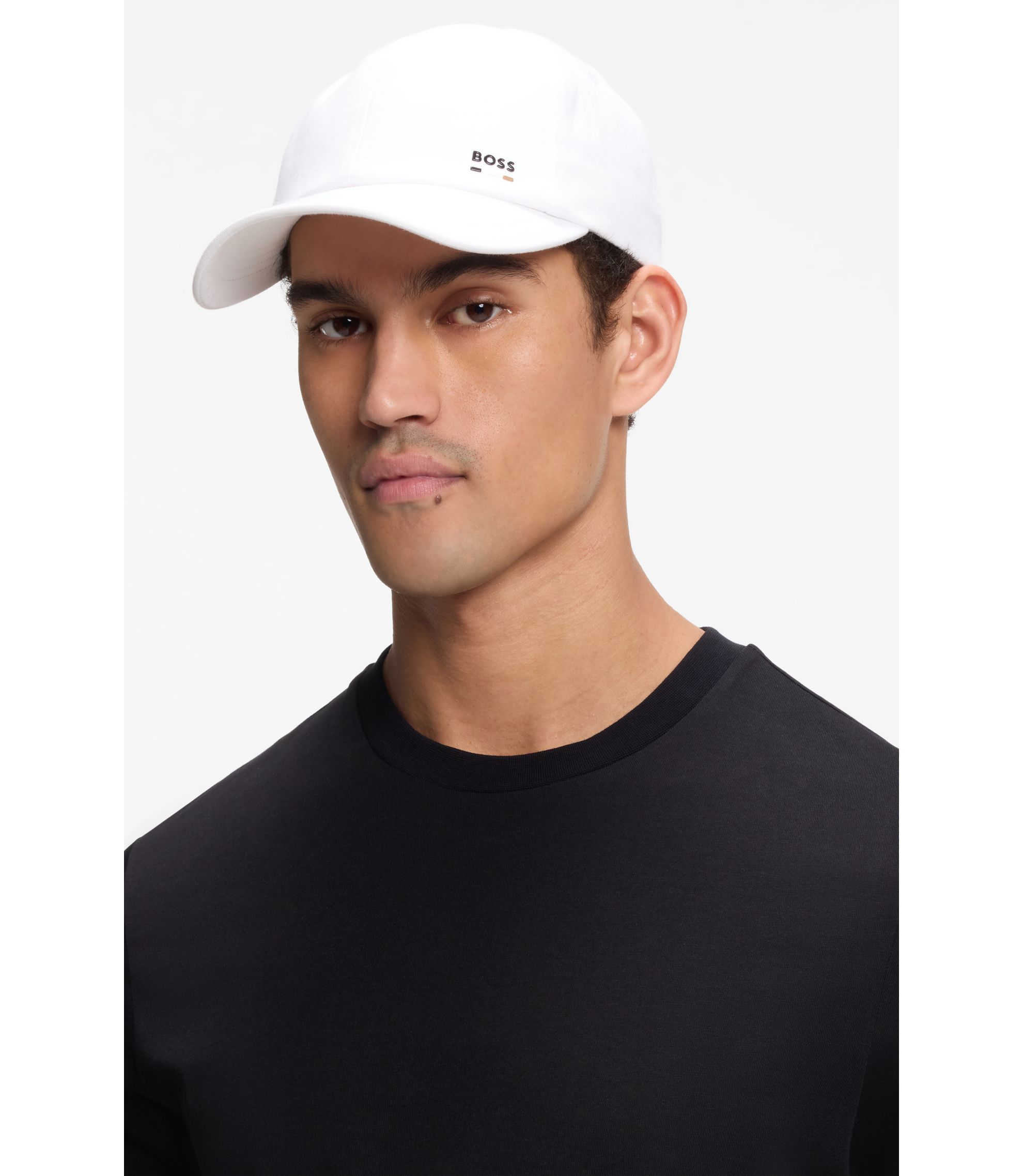 BOSS - Soft cotton-twill cap with UV protection - White