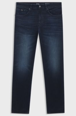 Maine regular-fit jeans in dark-blue extra-soft denim, Dark Blue