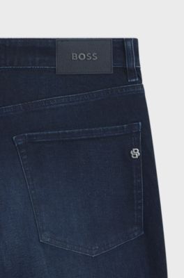 Maine regular-fit jeans in dark-blue extra-soft denim, Dark Blue