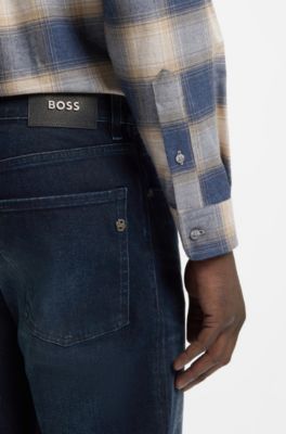 Maine Regular-Fit Jeans aus dunkelblauem extra-softem Denim, Dunkelblau