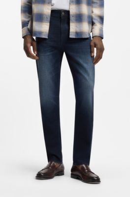Maine regular-fit jeans in dark-blue extra-soft denim, Dark Blue