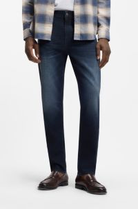 Maine regular-fit jeans in dark-blue extra-soft denim, Dark Blue