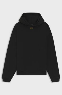 Year of the Horse Cotton-terry hoodie with logo artwork, Black