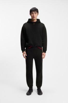 Year of the Horse Cotton-terry hoodie with logo artwork, Black