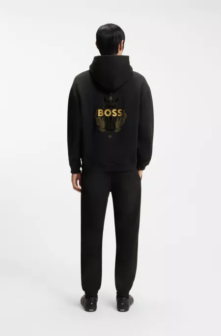 Cotton-terry hoodie with logo artwork