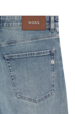 Maine regular-fit jeans in blue comfort-stretch denim, Light Blue