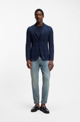 Maine Regular-Fit Jeans aus bequemem blauem Stretch-Denim, Hellblau