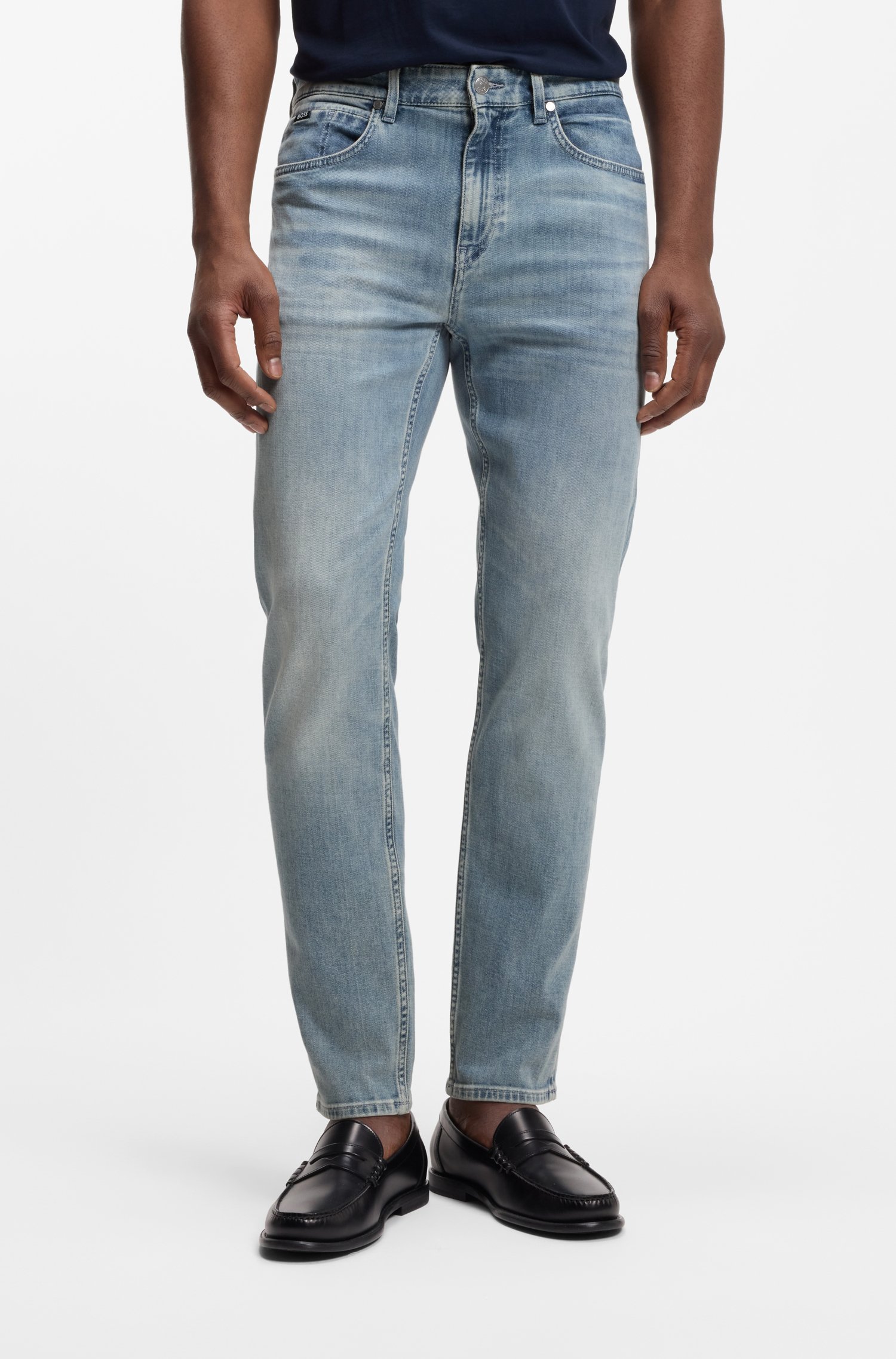Boss Maine regular-fit jeans in blue comfort-stretch denim