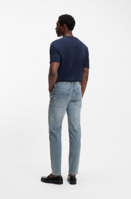 Maine Regular-Fit Jeans aus bequemem blauem Stretch-Denim, Hellblau