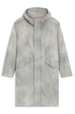 Waterproof jacket with digital print, Light Grey