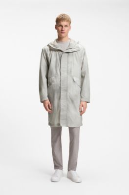Giacca impermeabile con stampa digitale, Grigio chiaro