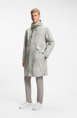 Giacca impermeabile con stampa digitale, Grigio chiaro