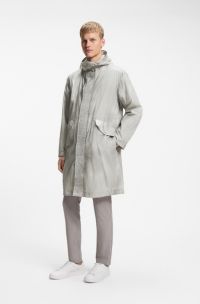 Wasserdichte Jacke mit Digital-Print, Hellgrau
