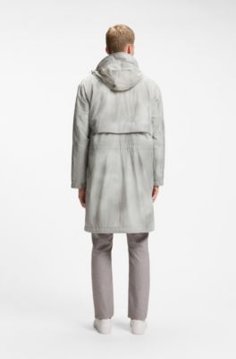 Giacca impermeabile con stampa digitale, Grigio chiaro