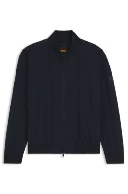 Regular-Fit Softshell-Jacke aus Vier-Wege-Stretch, Dunkelblau