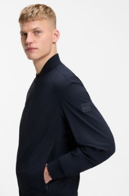 Regular-Fit Softshell-Jacke aus Vier-Wege-Stretch, Dunkelblau