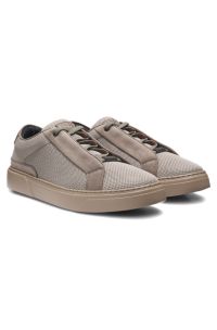 BOSS x ASTON MARTIN trainers with leather trims, Light Grey