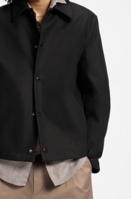 Coach jacket in double-faced cotton, Black
