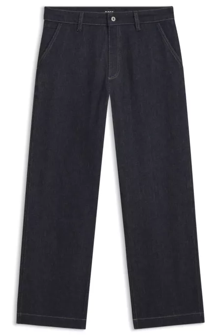Relaxed-fit jeans in indigo stretch denim