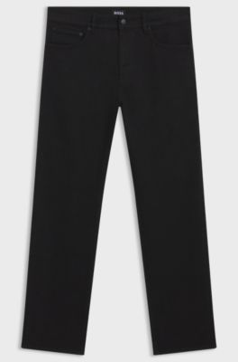 Year of the Horse Tapered-fit jeans in laser-patterned black denim, Black