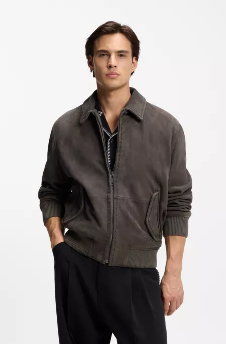 Extra-slim-fit jacket in soft suede