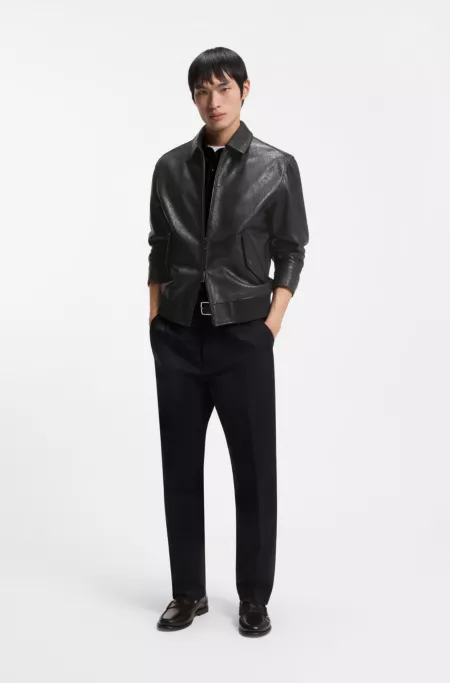 Leather jacket with lasered artwork