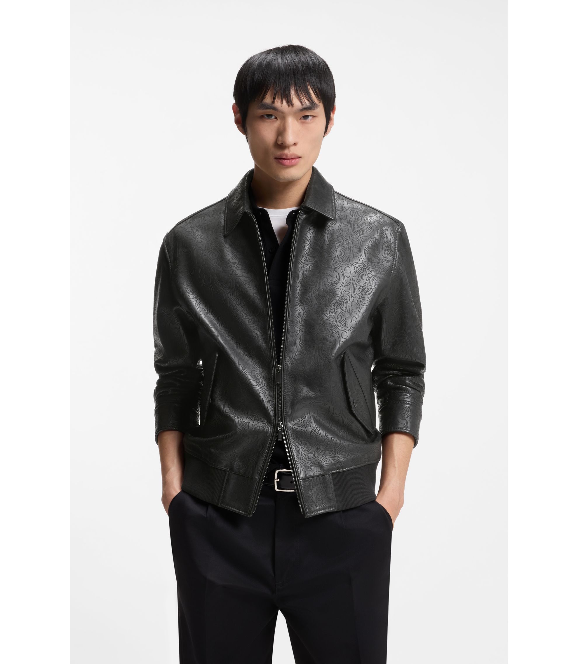 Year of the Horse Lederjacke mit lasergraviertem Artwork