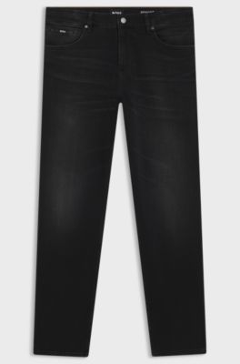 Jeans Maine regular fit in denim morbido al tatto, Nero