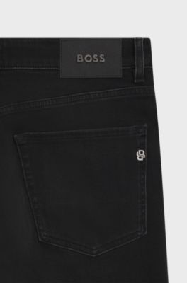 Maine regular-fit jeans in soft-touch denim, Black